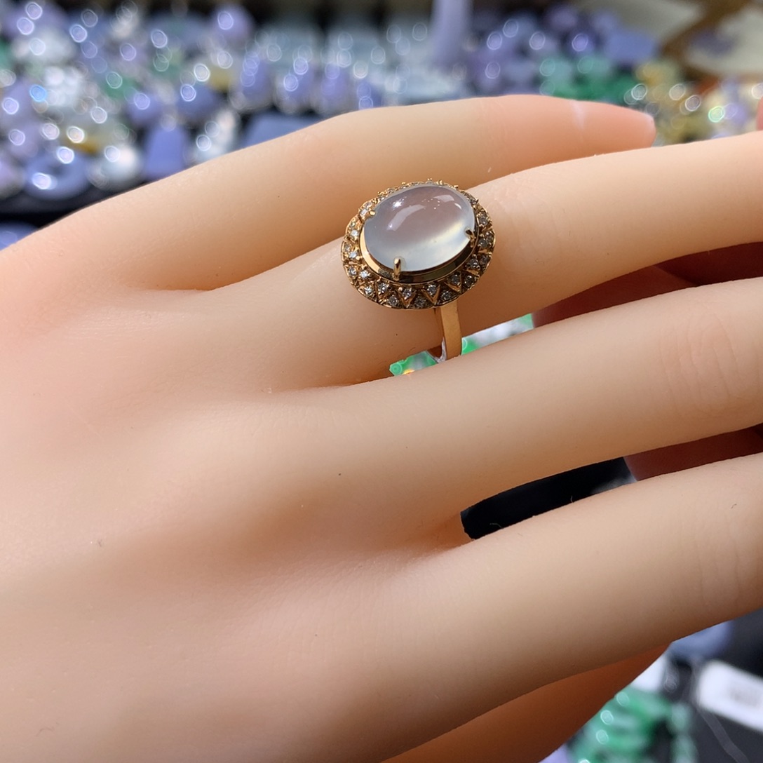 翡翠戒指18K金镶嵌18k金镶嵌