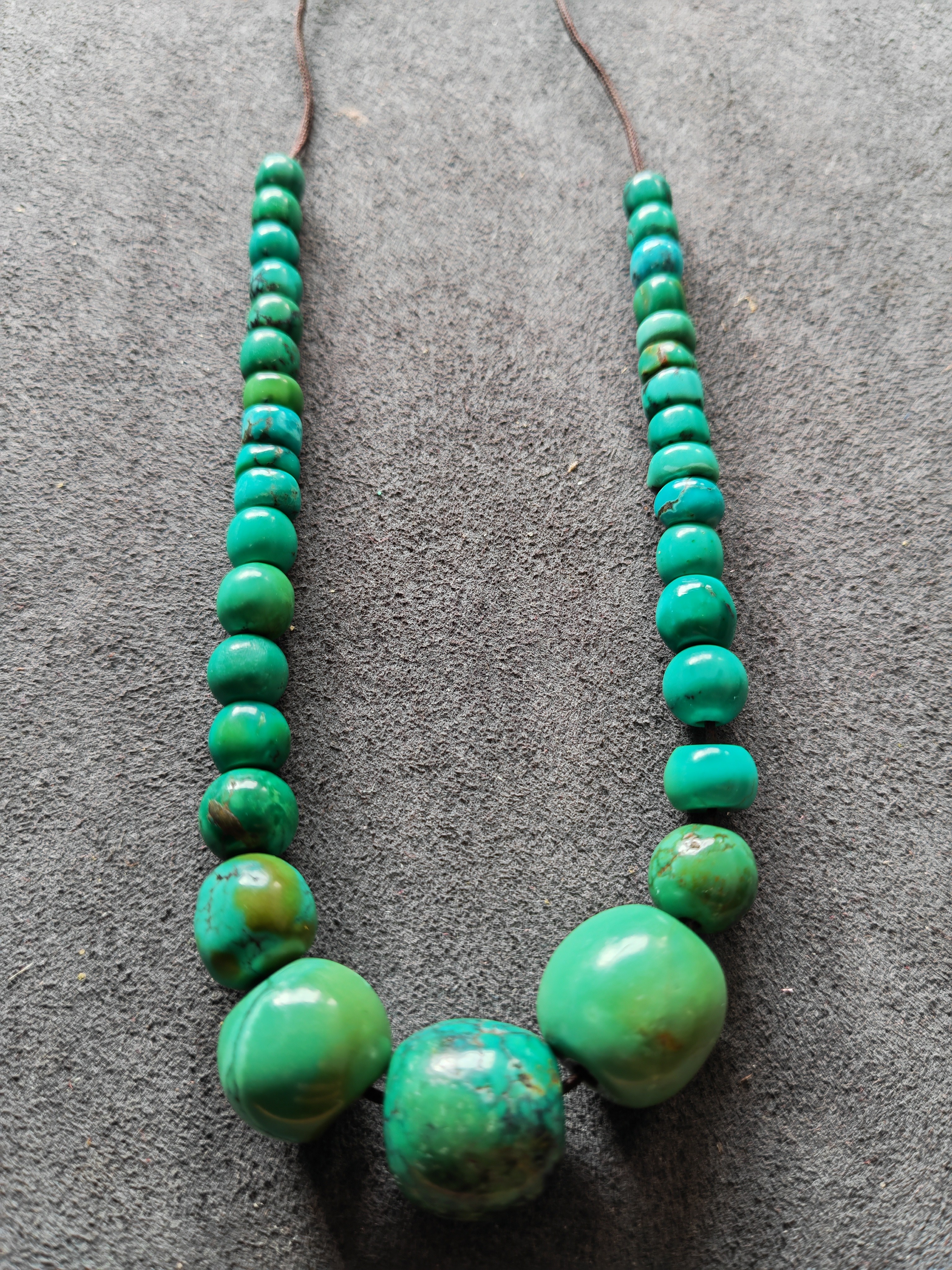 非金属玻璃项链 藏系原矿老松石项链