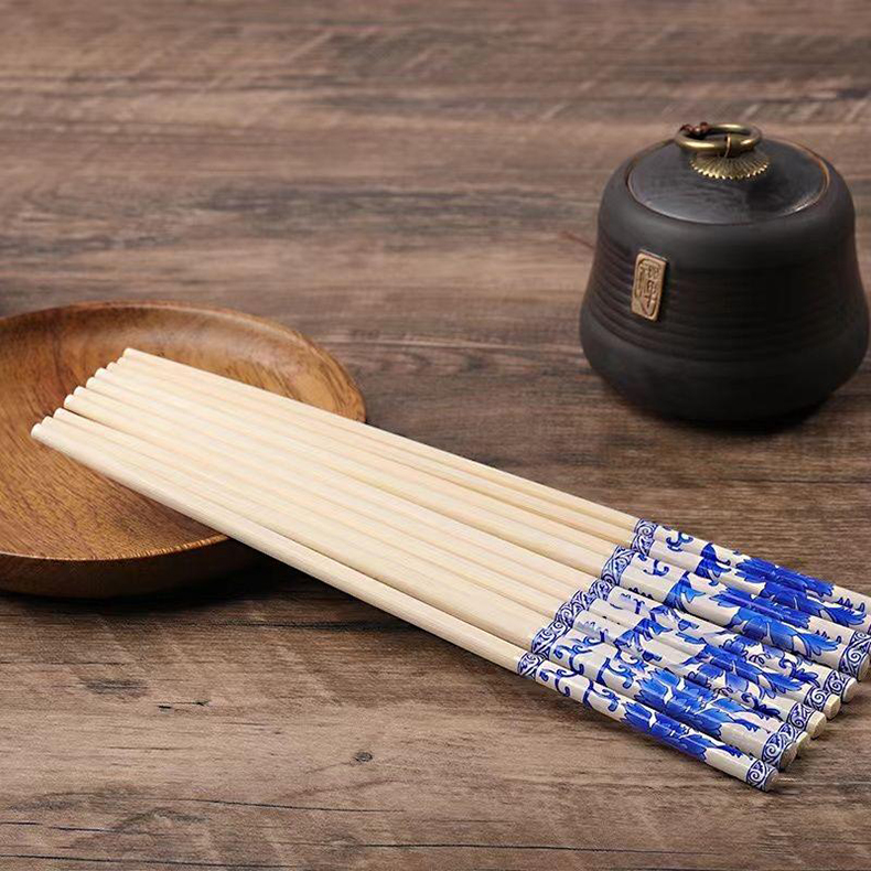 青花瓷一次性楠竹筷外卖餐馆加长国风独立包装