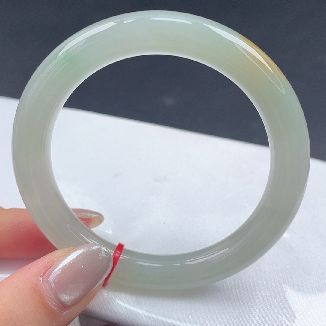 翡翠未镶嵌手镯53圆条