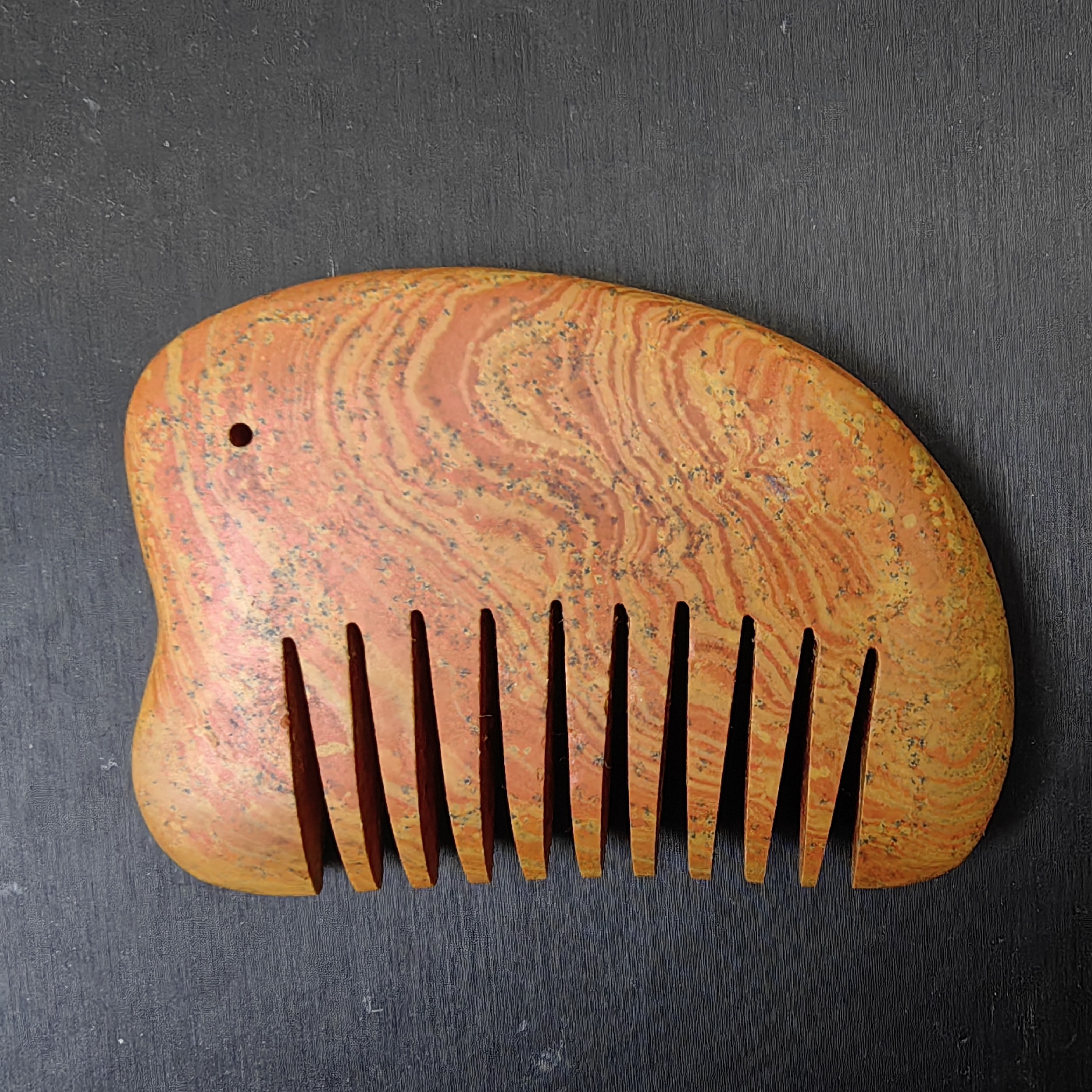 天然泗滨砭石梳子