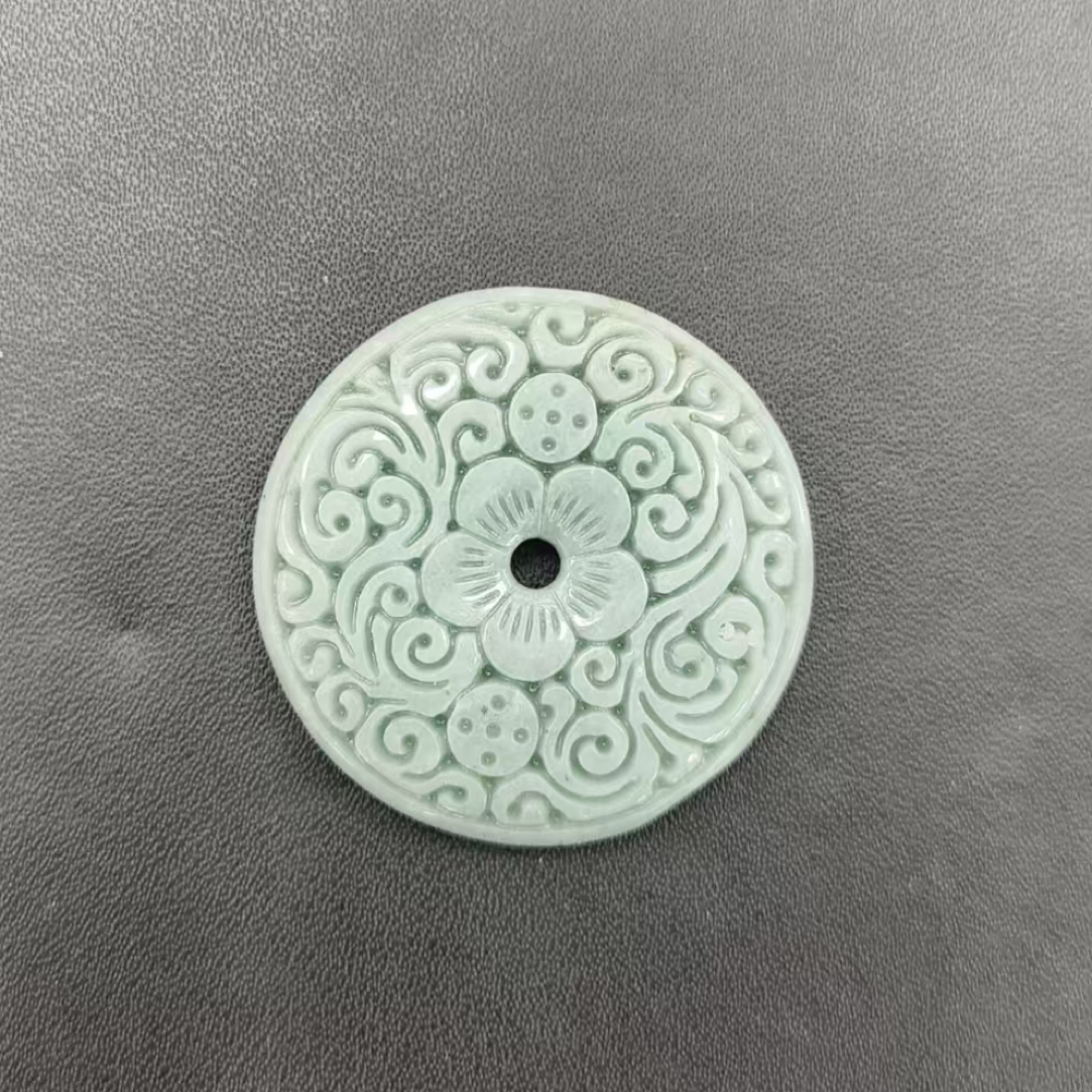 天然A货翡翠祥云平安扣