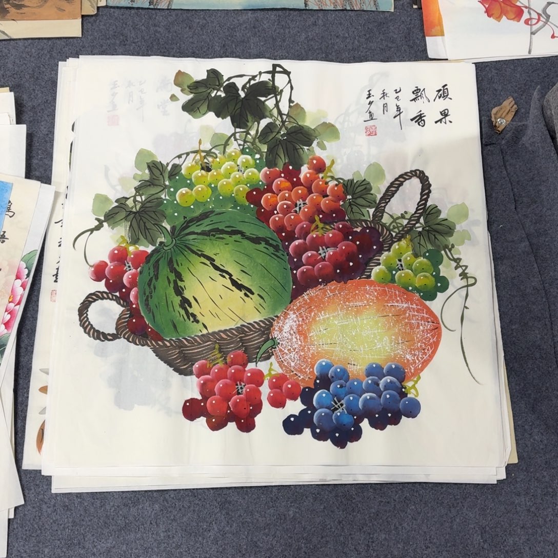 国画68×68手绘画画