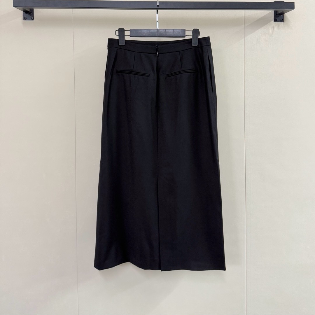 ZBL-设计师羊毛后开叉半裙