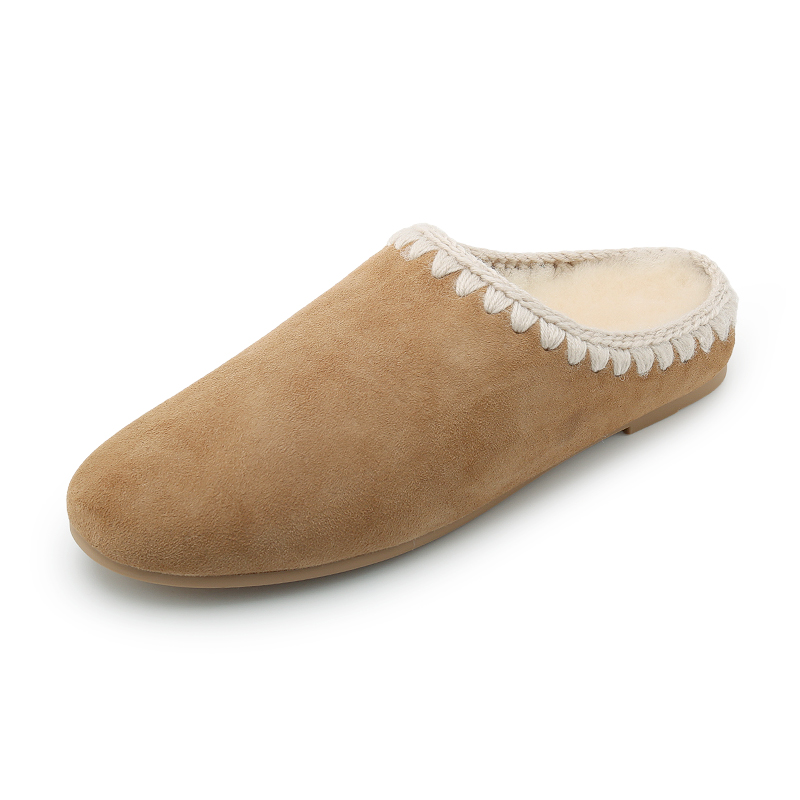 【年终特惠】毛毛拖鞋女冬外穿新款羊皮毛一体保暖羊毛包头半拖鞋