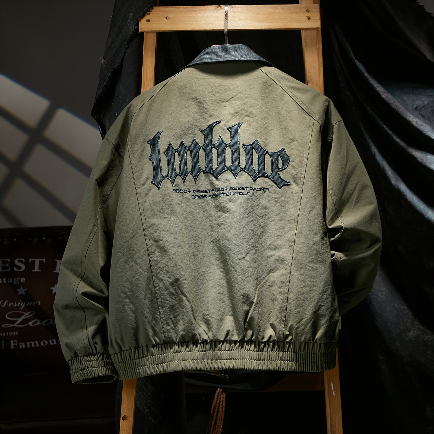 （90白鸭绒）刺绣拼接加厚假两件男士夹克羽绒服外套潮流秋冬9988