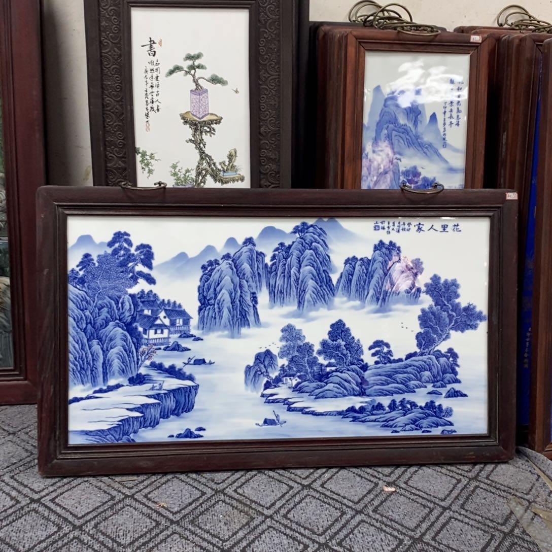 瓷片90*52 景德镇瓷板画柴窑烧制