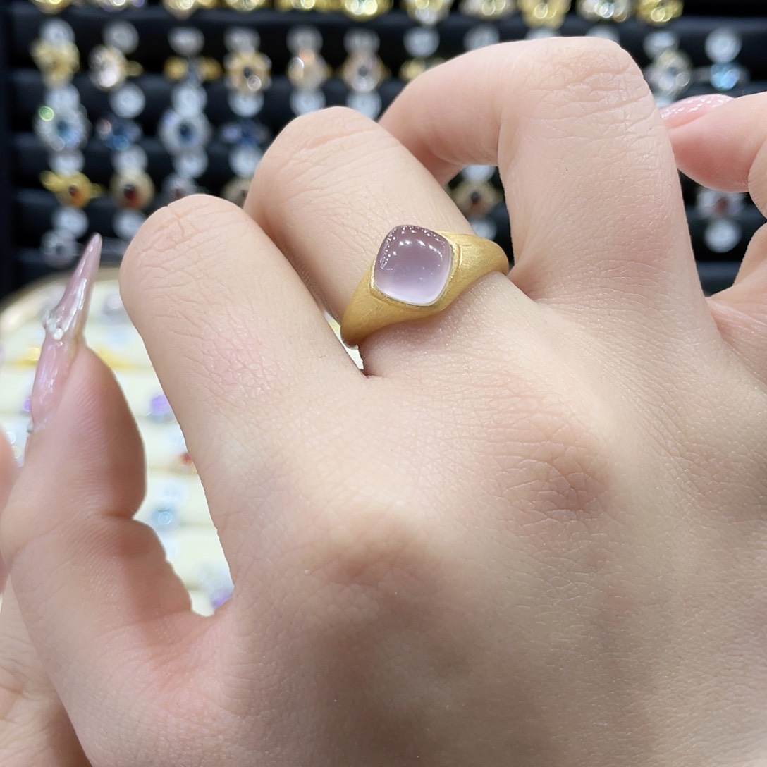 萤石戒指银S925镶嵌戒指