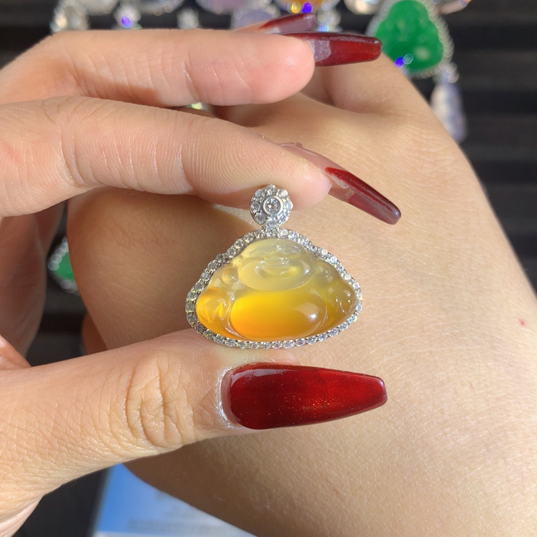 玛瑙/玉髓颈饰银S925镶嵌1**+