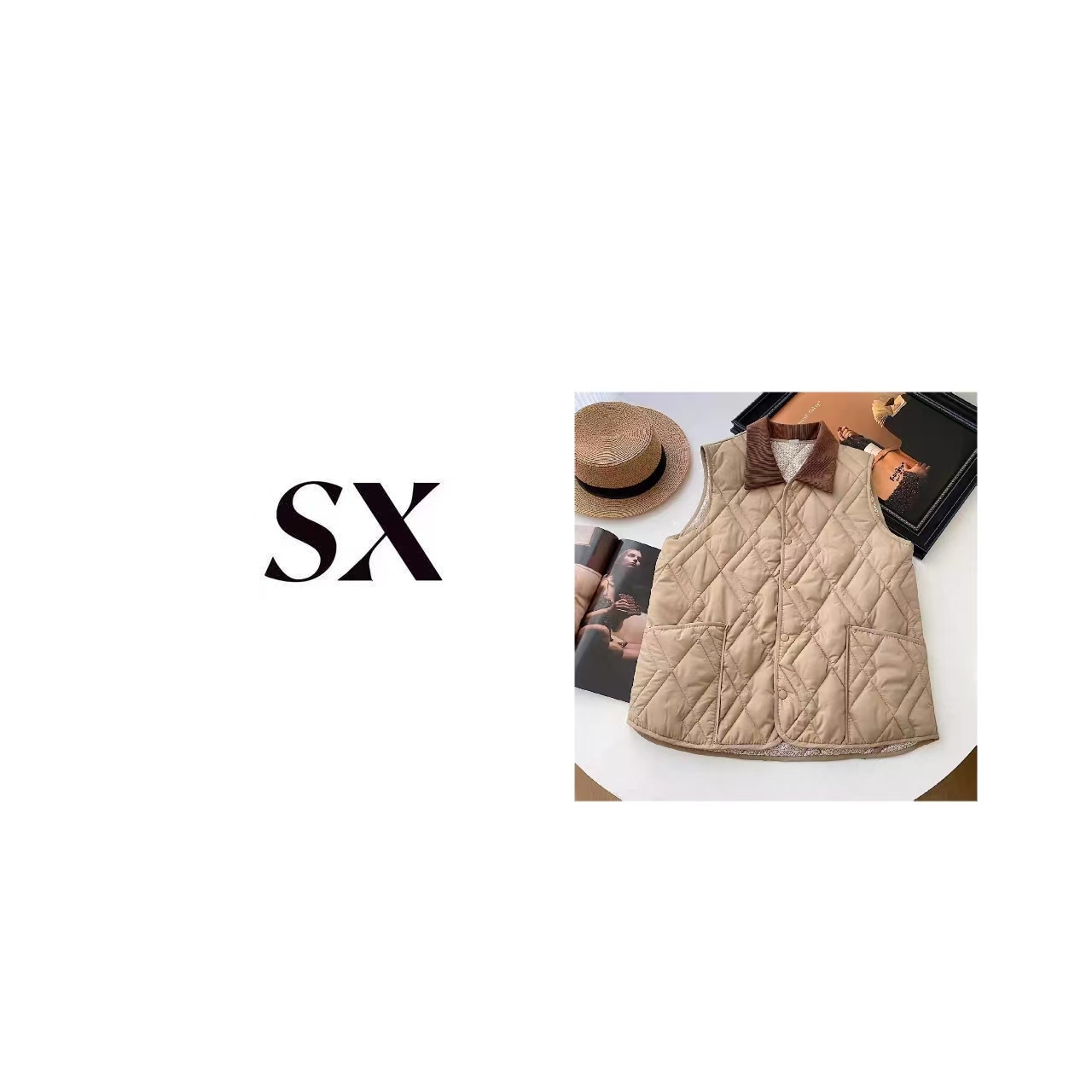 【5701】#SX-摩卡慕斯巴恩风可拆翻领羊毛马甲