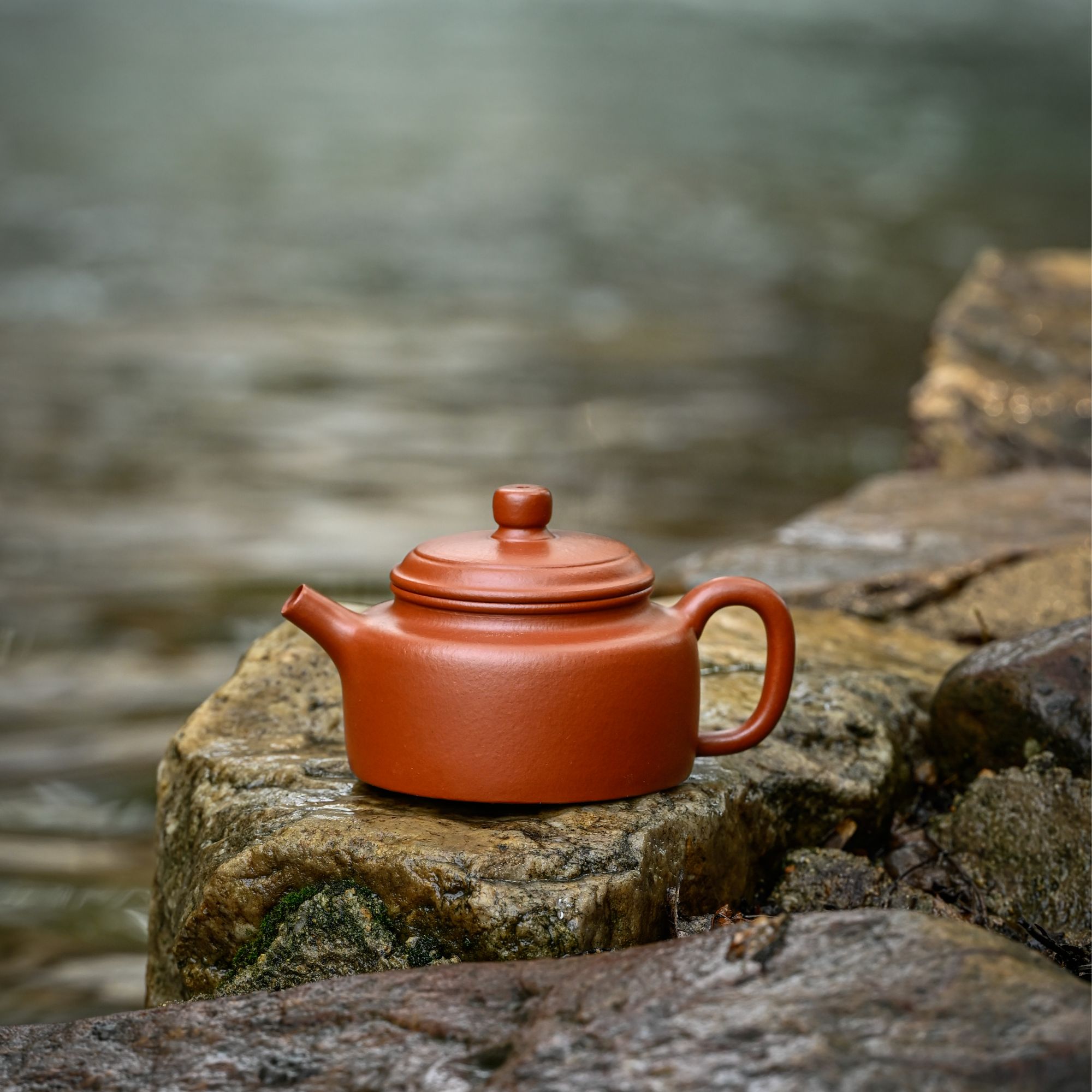 小【朱泥·德钟壶】宜兴原矿紫砂朱泥精工制德钟120cc曹