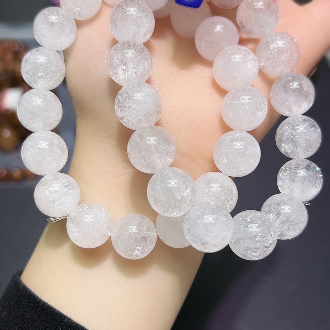 未镶嵌手链水晶爆闪喜马拉雅白水13毫米19号