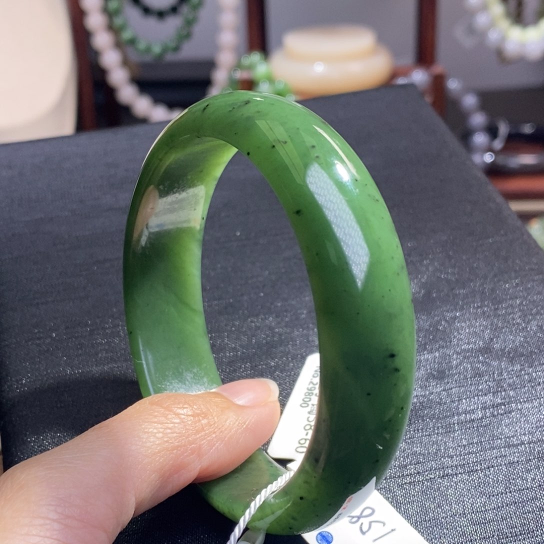 和田玉碧玉清货轮胎镯59.3圈口未镶嵌