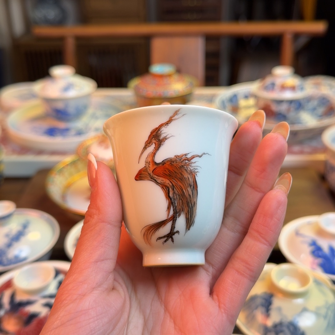 杯东重工山海经闻香杯纯手绘