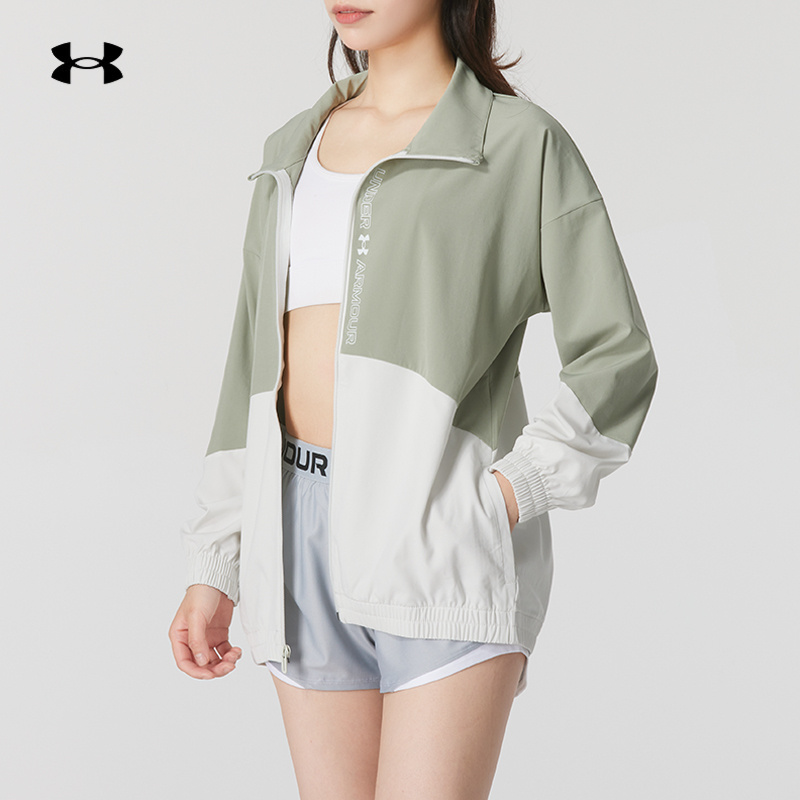 [流光风]安德玛女款梭织夹克外套秋季跑步运动夹克户外女子训练服