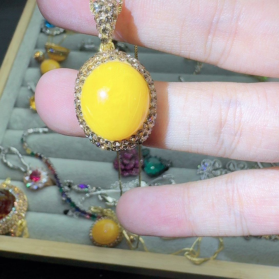 托帕石戒指银S925镶嵌