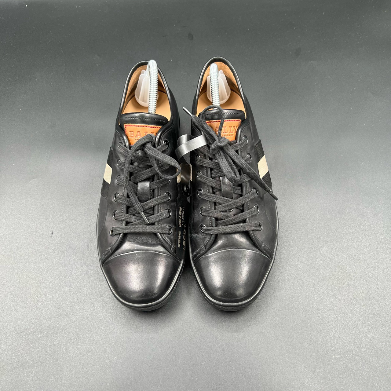 95新 BALLY/巴利 黑色皮面条纹板鞋 39.5码/95新/无配件
