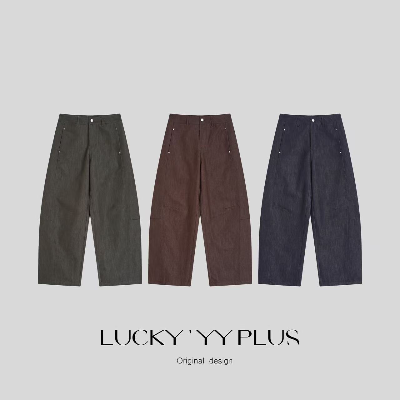 LUCKYYY 高品定制秋冬厚款酵洗软牛仔亲肤舒适弯刀牛仔裤 B2176