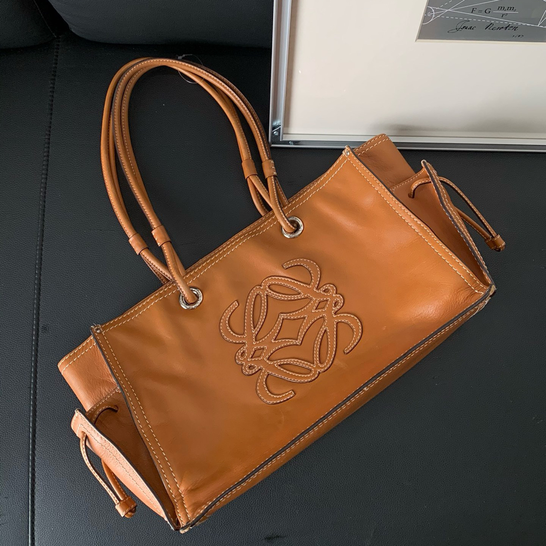 95新 LOEWE/罗意威 莫尤塔/金棕双面托特包