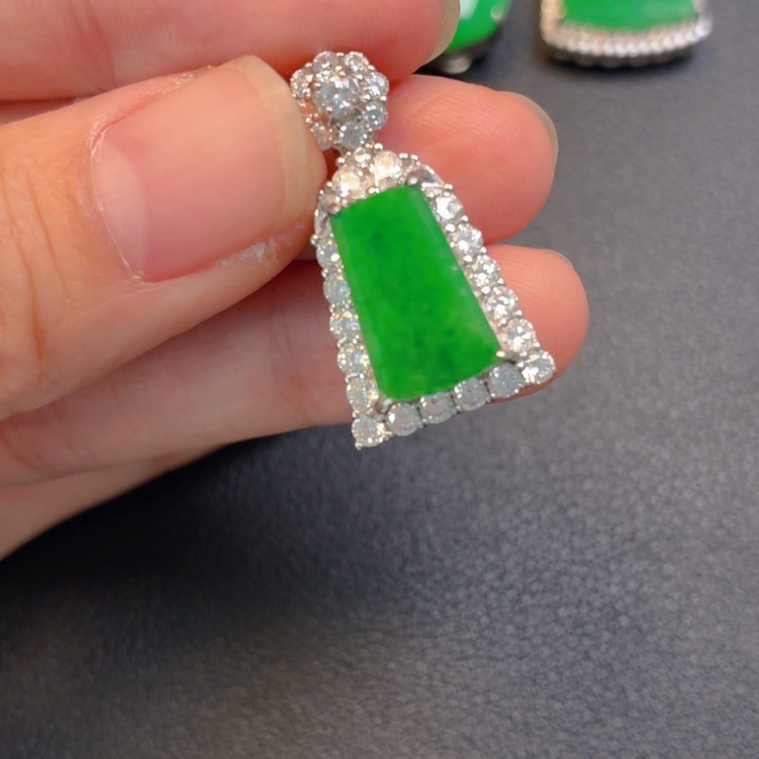 翡翠银S925镶嵌吊坠(不含链)