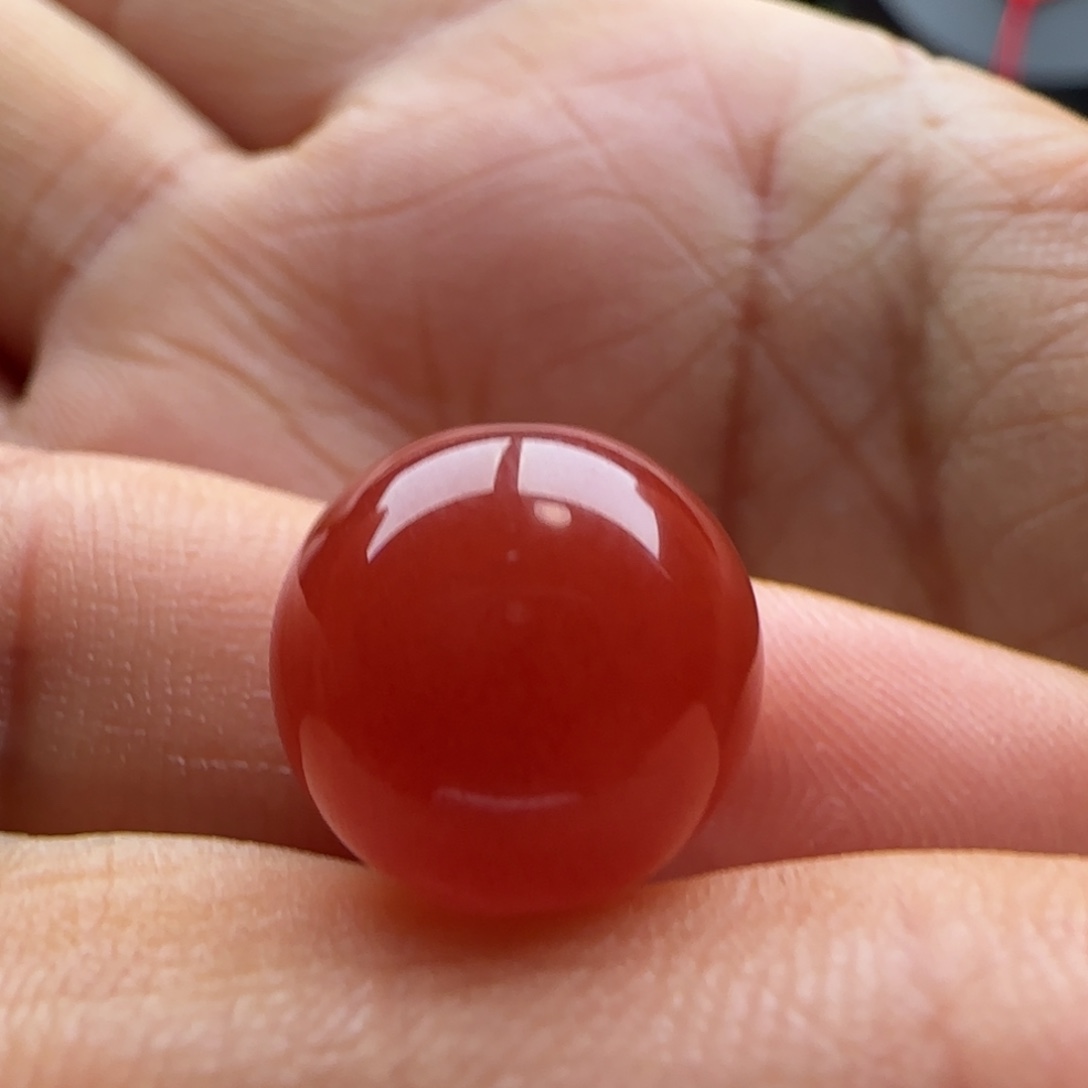 南红玛瑙未镶嵌圆珠12.2孔马牙棉