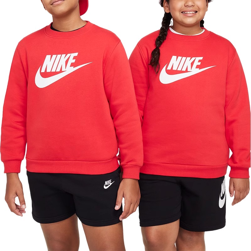 NIKE耐克卫衣运动休闲加绒保暖针织圆领儿童套头衫FD2993-657 Z