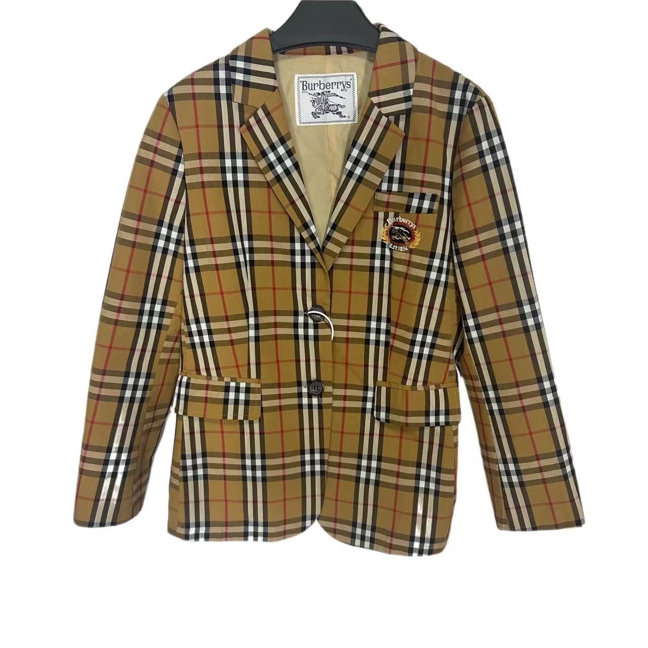 95新 BURBERRY/博柏利 【毛毛专属】经典战马格纹西装外套/ylb5