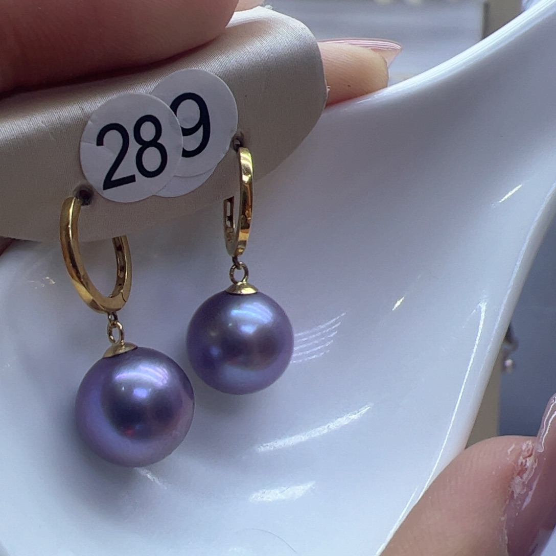 淡水珍珠耳饰18K金镶嵌