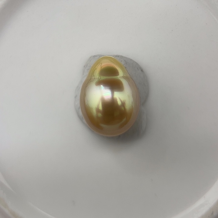 颈饰未镶嵌海水珍珠11.4*15.2mm 金珠 茶金H8