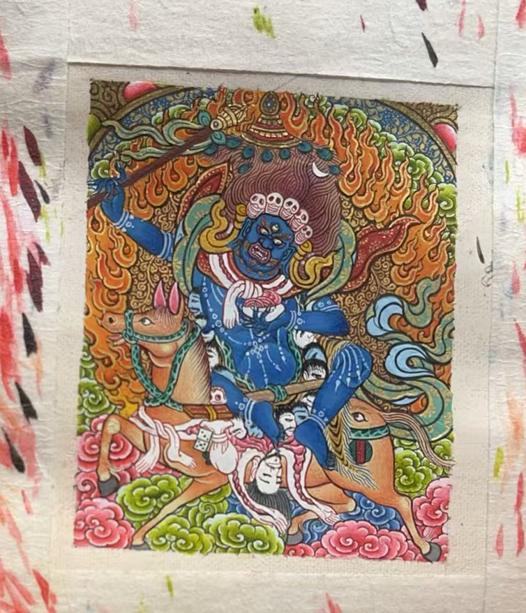热贡唐卡，吉祥天母