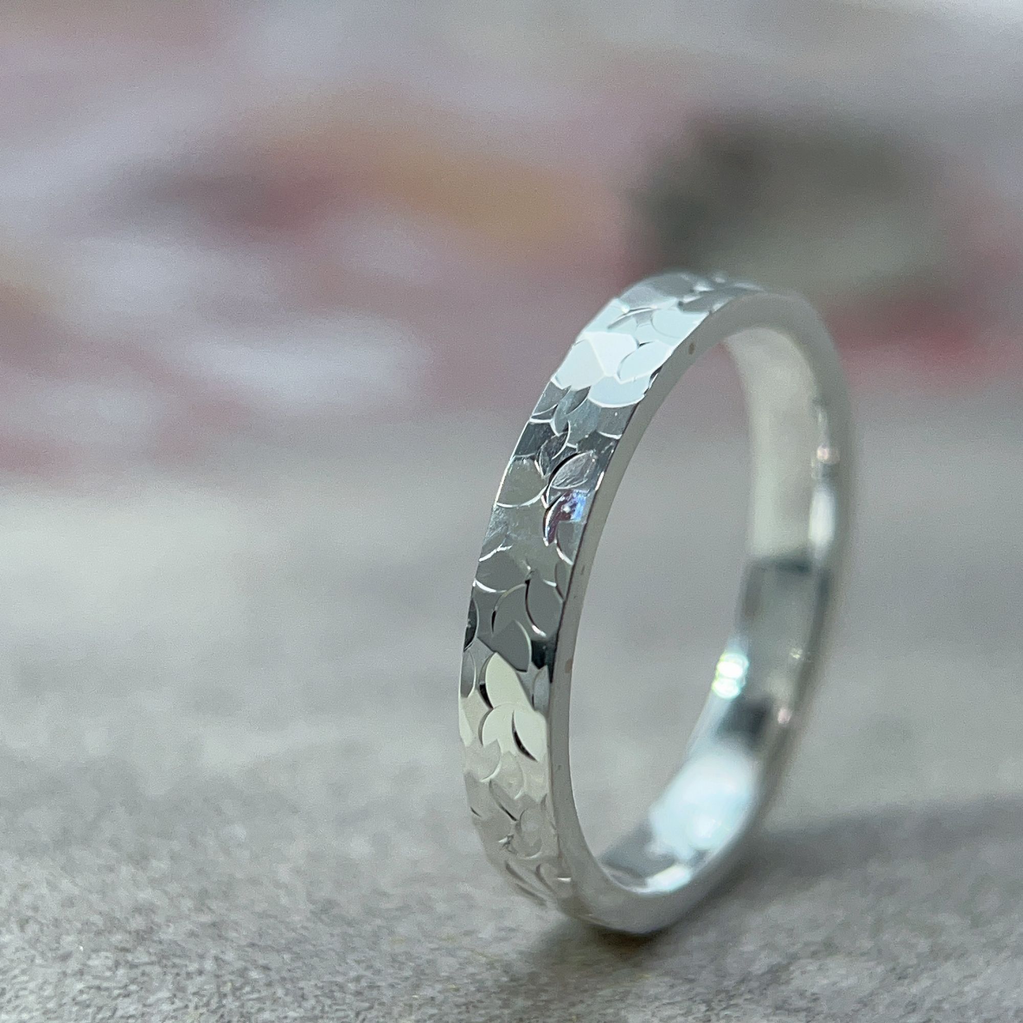 足银戒指 【黔艺银阁】纯手工足银碎碎冰闭口戒