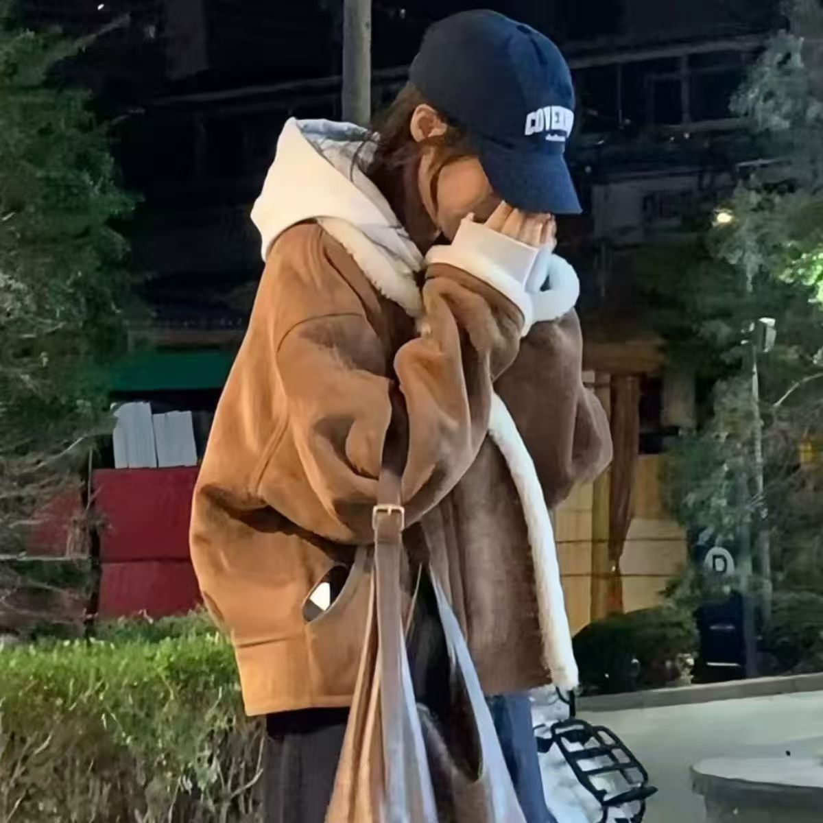 慵懒风短外套百搭女士加厚加绒冬季宽松女