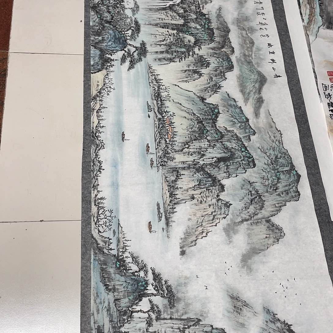 国画小*萌小六尺画芯作品