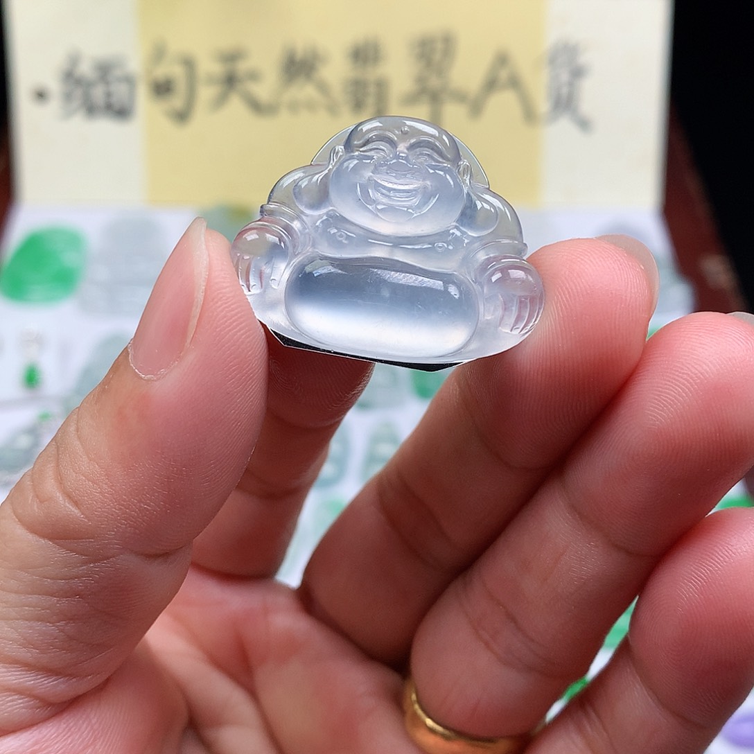 翡翠散珠缅甸天然A货翡翠冰种佛公