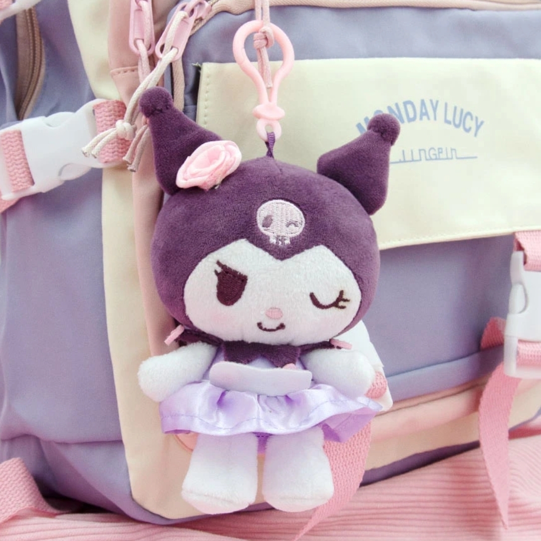 正版三丽鸥库洛米变装系列毛绒挂件书包钥匙扣hellokitty挂件正版