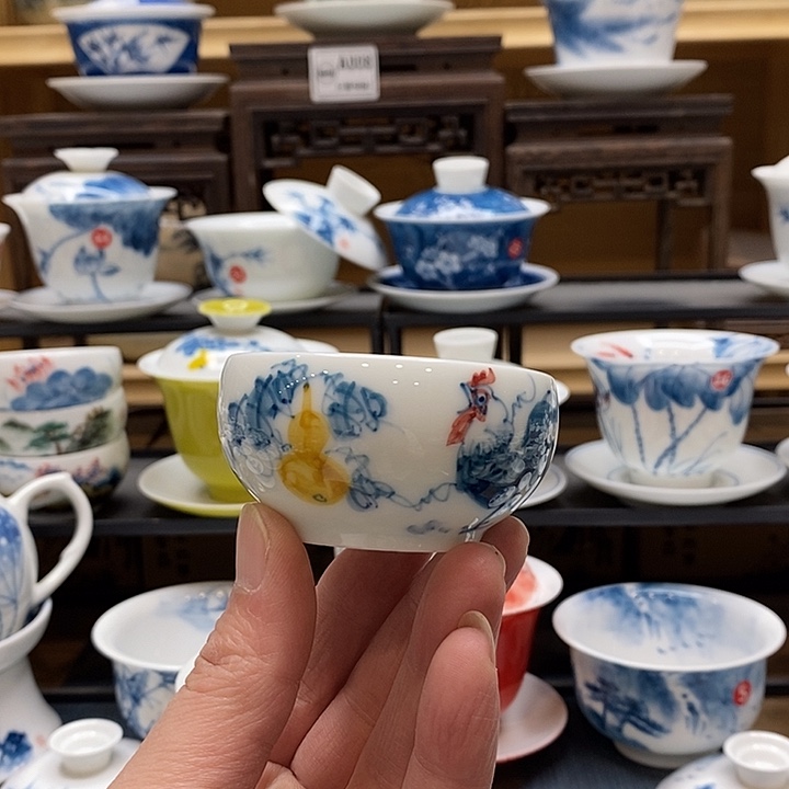 开***0手绘微瑕公鸡三个装