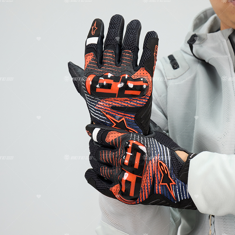 A星ALPINESTARS手套SMX-1碳纤维真皮透气防摔春夏摩托车手套男女