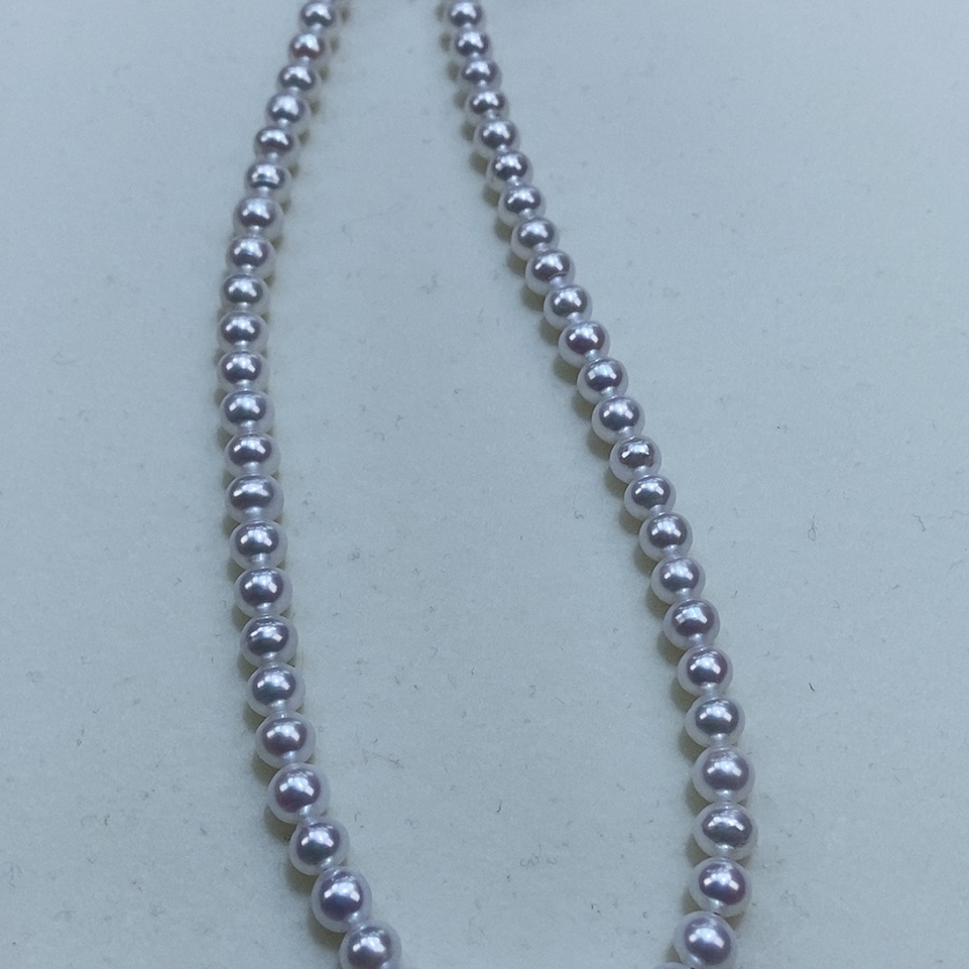 淡水珍珠颈饰银S925镶嵌5.5m冷白勿拍！