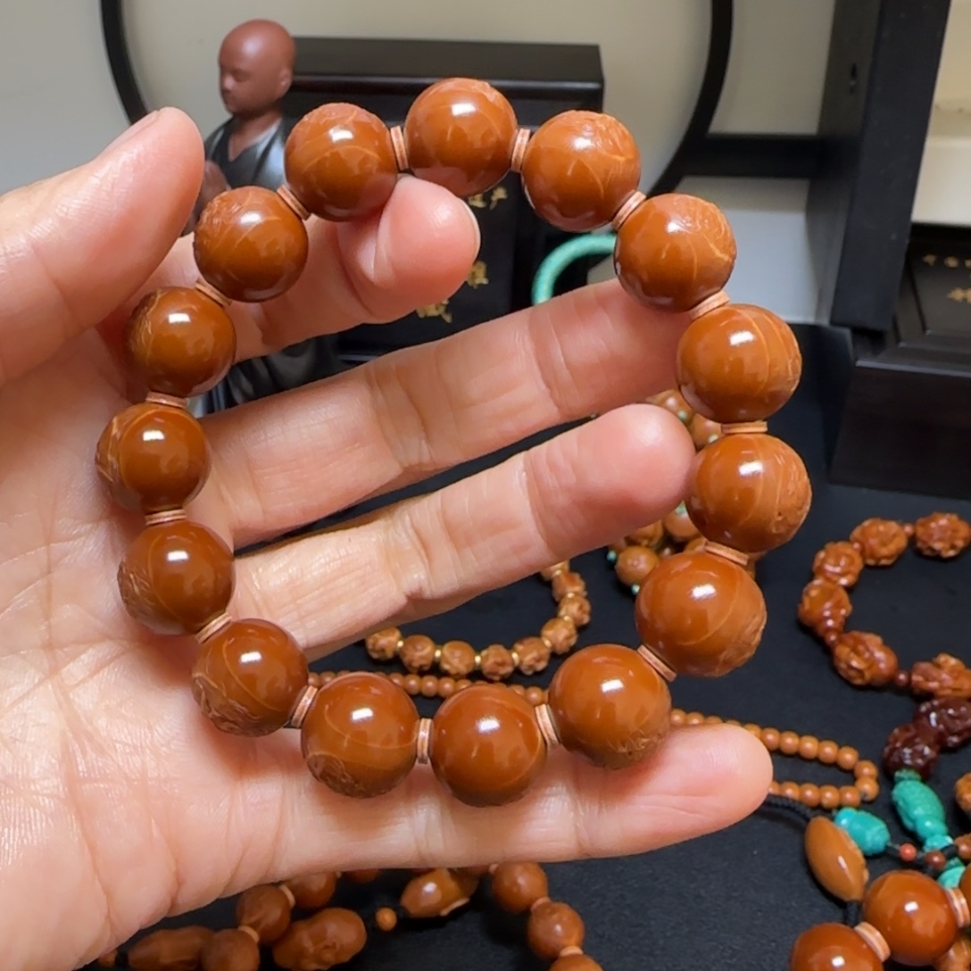 浪***忌手串/手链橄榄核佛道同宗1.4铁核