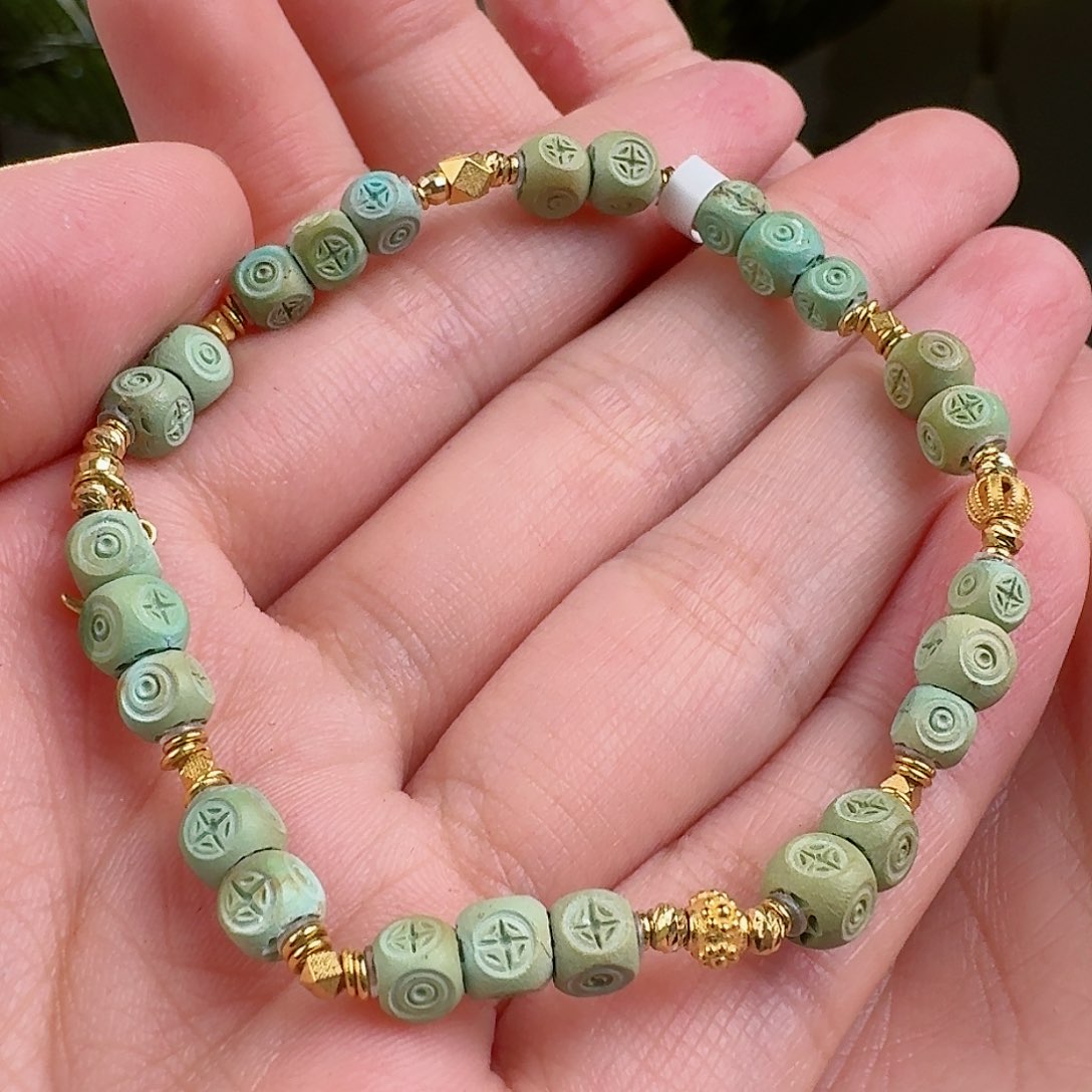 绿松石珠宝奇石18K金镶嵌