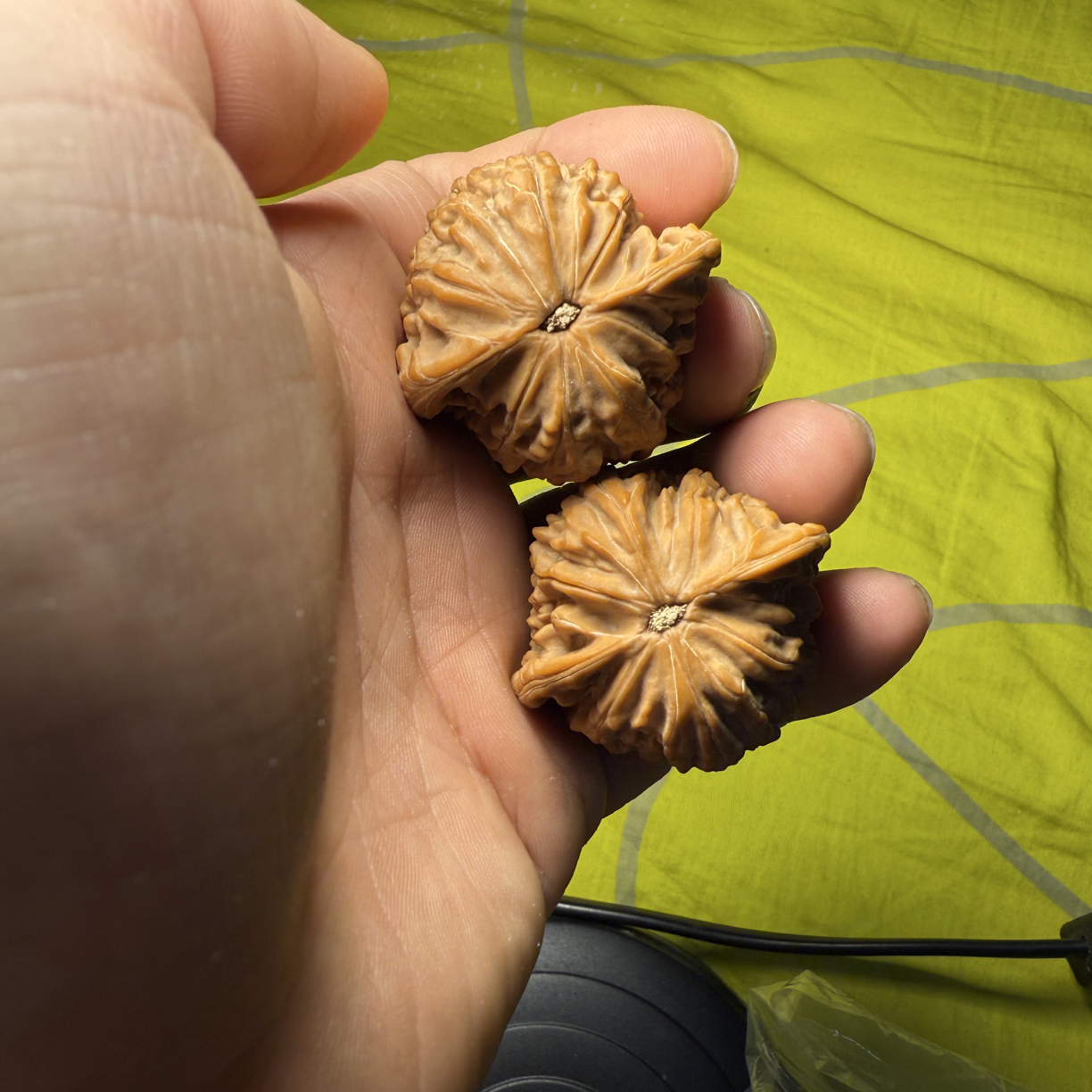 文山三棱全品白茬文玩核桃手把玩件