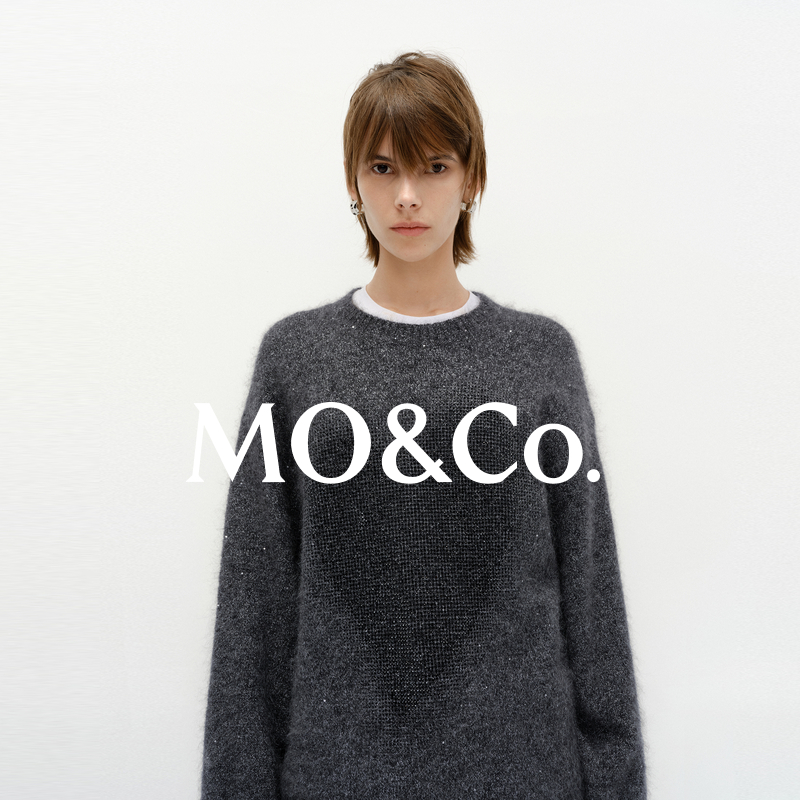 【赵老板专属】MOCO毛衣2025春刷毛马海毛银丝珠片水钻MBE1SWT052