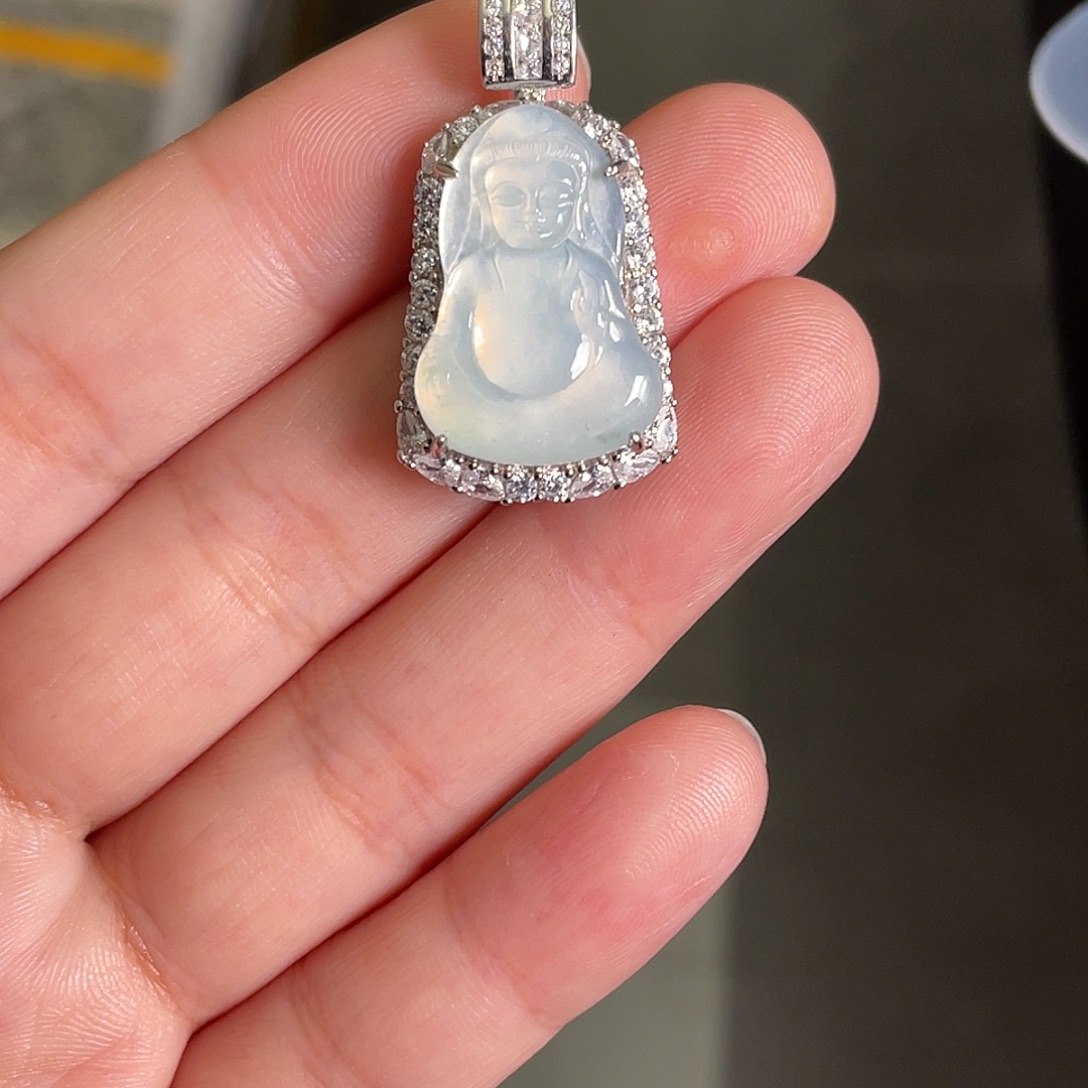 翡翠银S925镶嵌颈饰