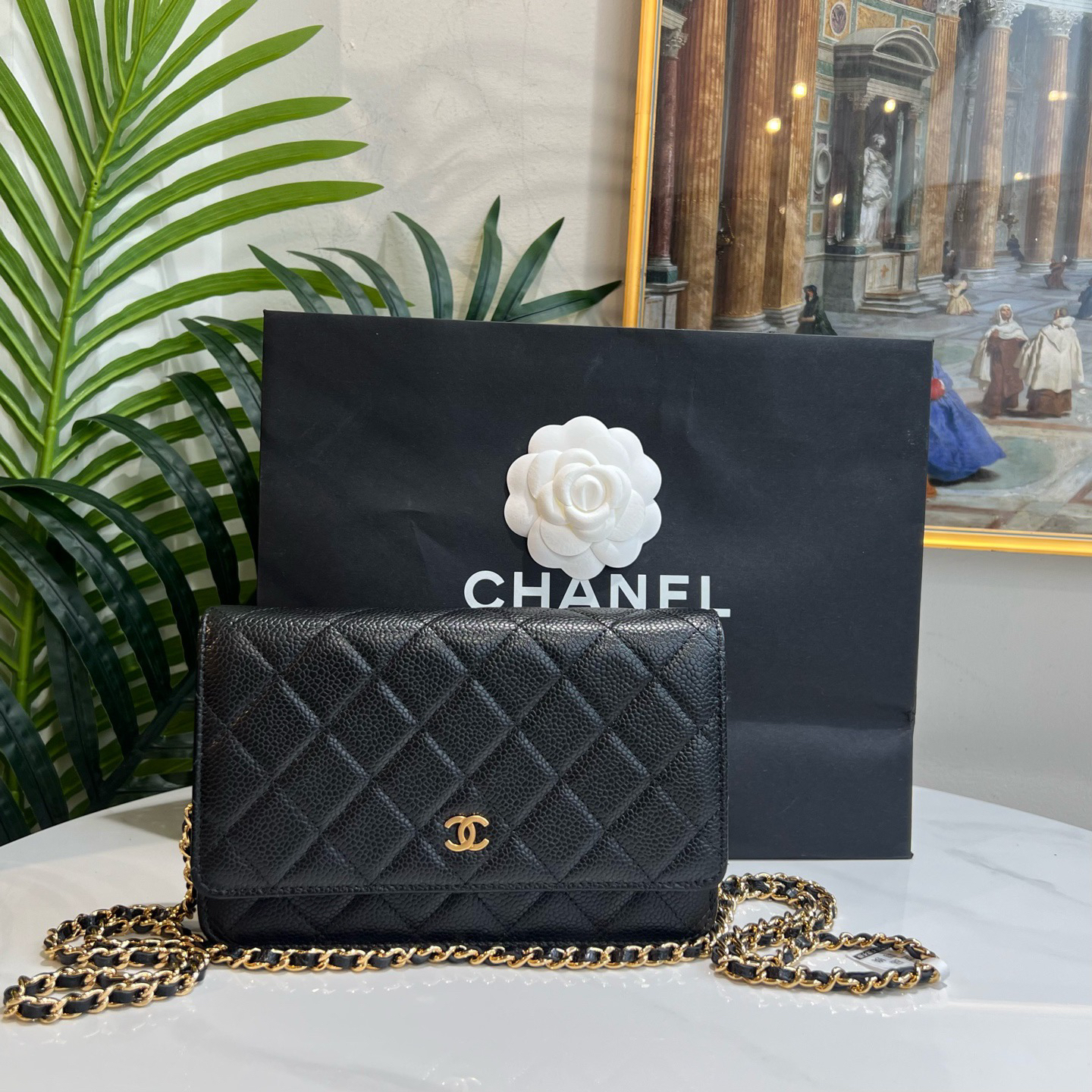 95新 Chanel/香奈儿 御古屋/22621/黑金牛发财woc 芯片（全套