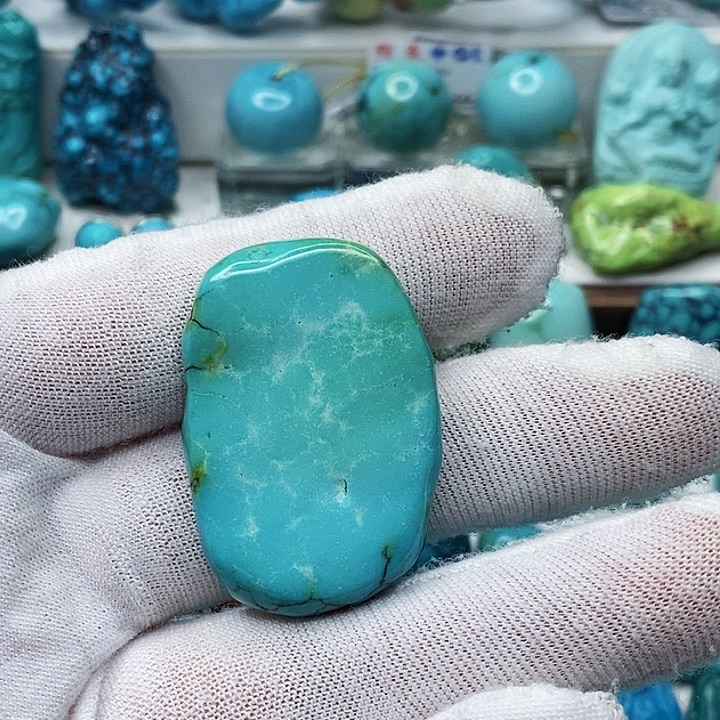 绿松石未镶嵌天然原矿 地大质检