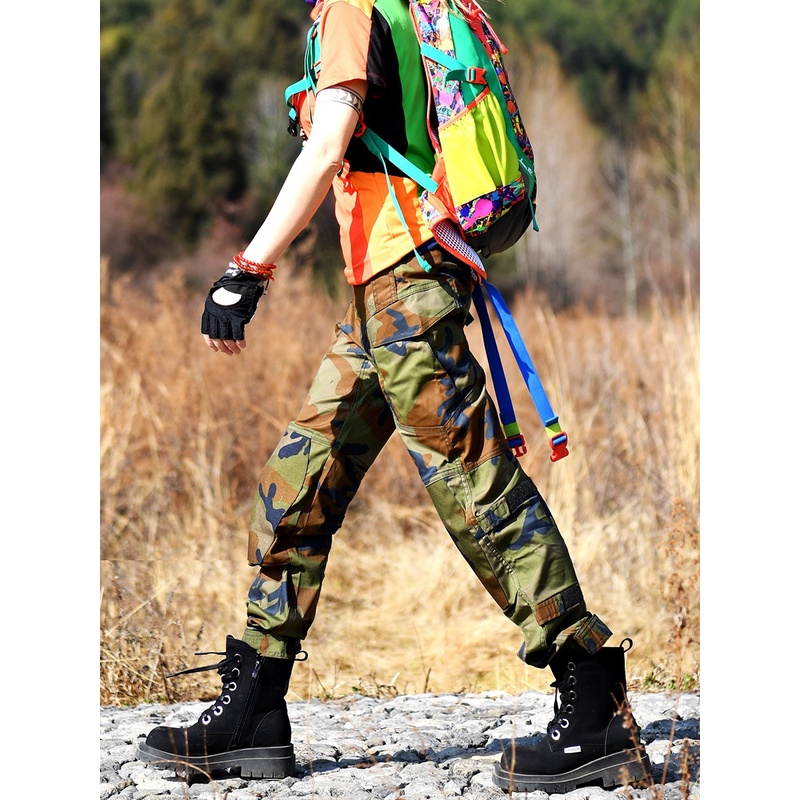 北京森林户外春夏新品新疆棉军迷迷彩多袋休闲工装风裤长裤男女式