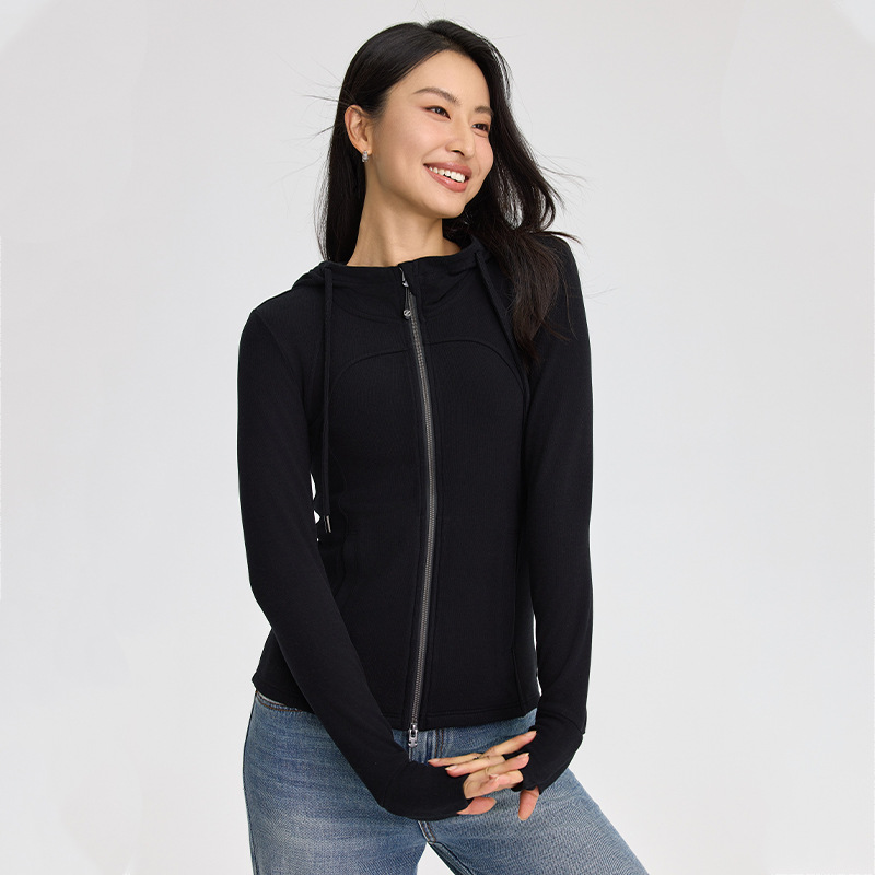 女士双面德绒微塑形时尚连帽外套DJN9122