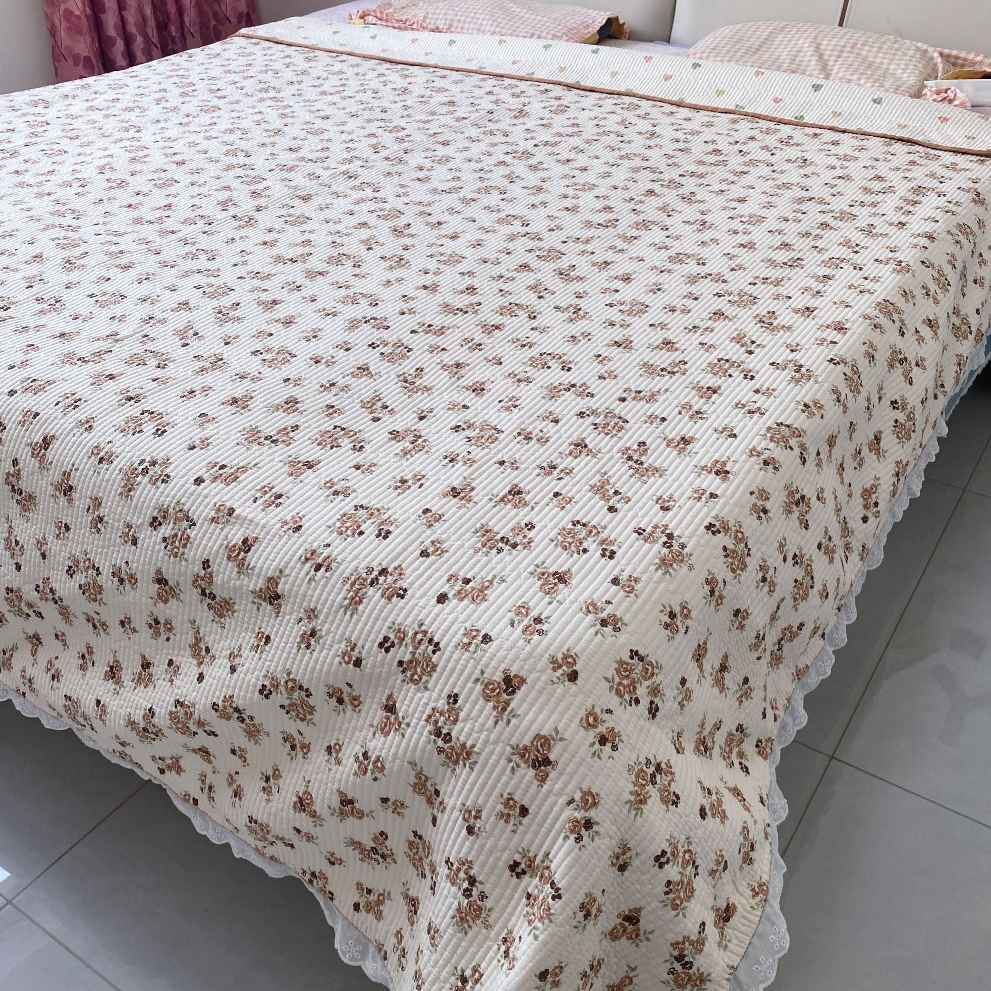 【繁华似锦】220.240泡泡棉蕾丝针织棉多功能床盖