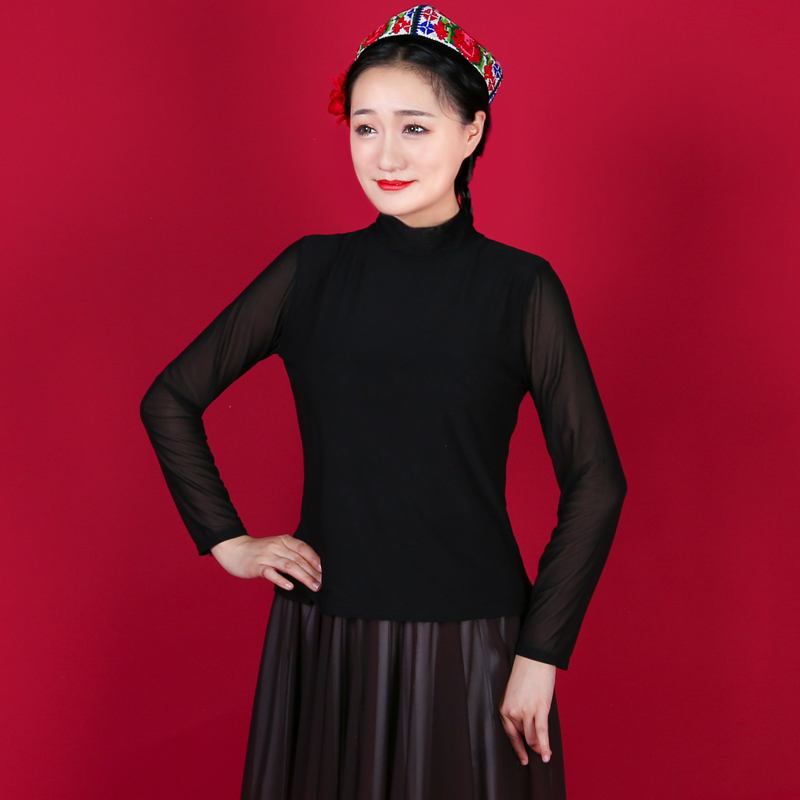 MUSE-【新疆舞蹈服】A1016A舞台演出修身显瘦百搭高领女士长袖上衣