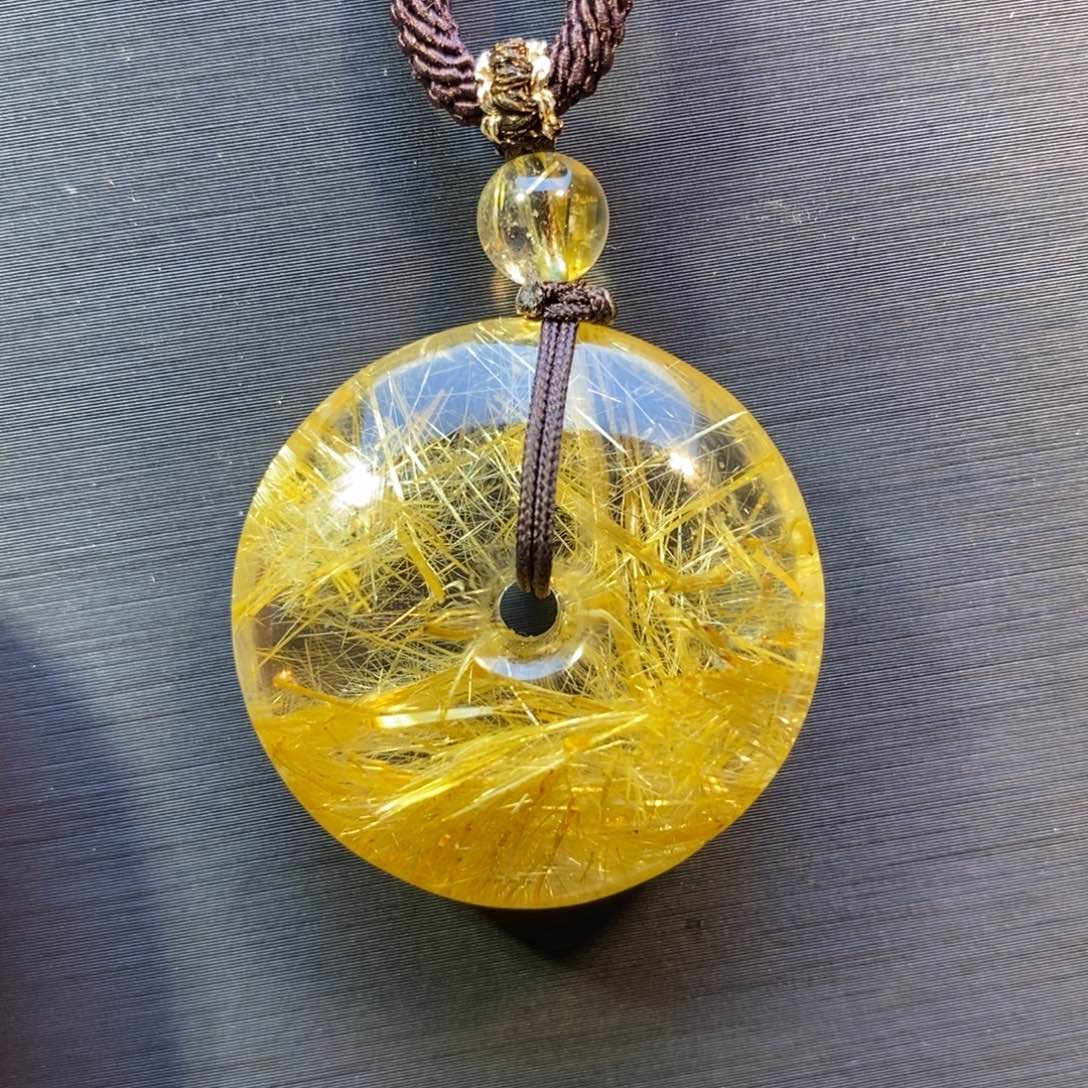 颈饰水晶未镶嵌钛晶平安扣